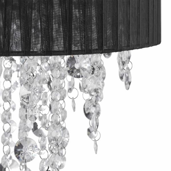 Gulvlampe med sorte krystaller