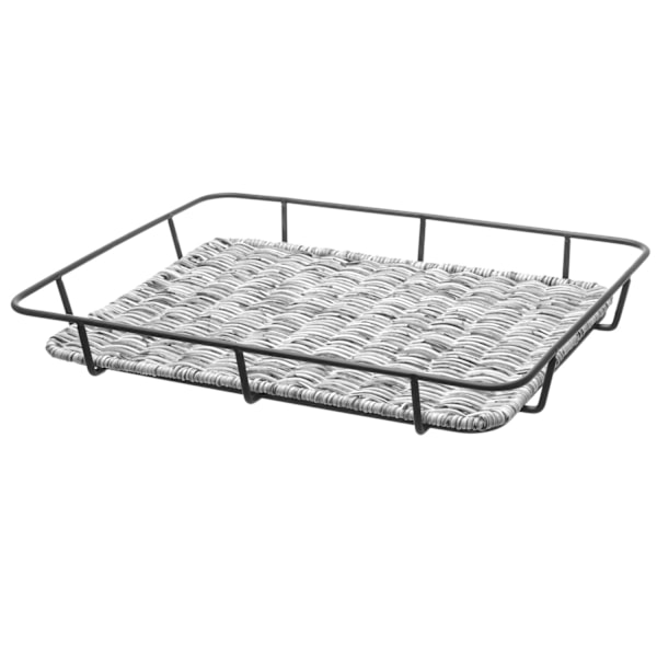 Leipätarjotin kori ruostumattomasta teräksestä valmistetulla kehyksellä, melansiharmaa 400x300x50 mm - Hendi 426524
