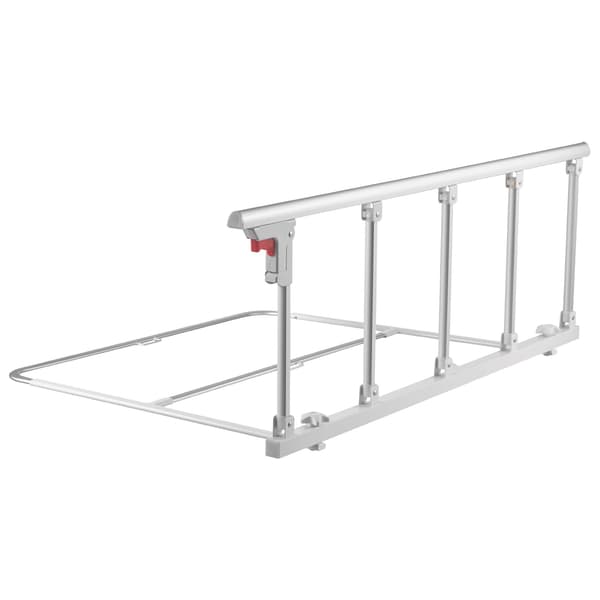 Hopfällbar sänggrind 122 cm, justerbar höjd, rem