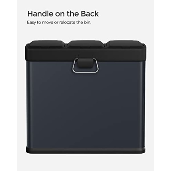 3-in-1 Step Bin värikoodatuilla polkimilla helpottaa lajittelua