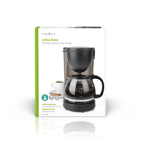 Kaffebryggare | Filtrera kaffe | 1.25 l | 10 Koppar | Varmhållningsfunktion | Svart