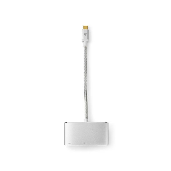 USB Multi-Port Adapter | USB 3.2 Gen 1 | USB-C™ Hane | USB-A Hona / USB-C™ Hona / VGA hona 15p | 5 Gbps | 0.20 m | Rund | Guldplaterad | Flätad / Nylo