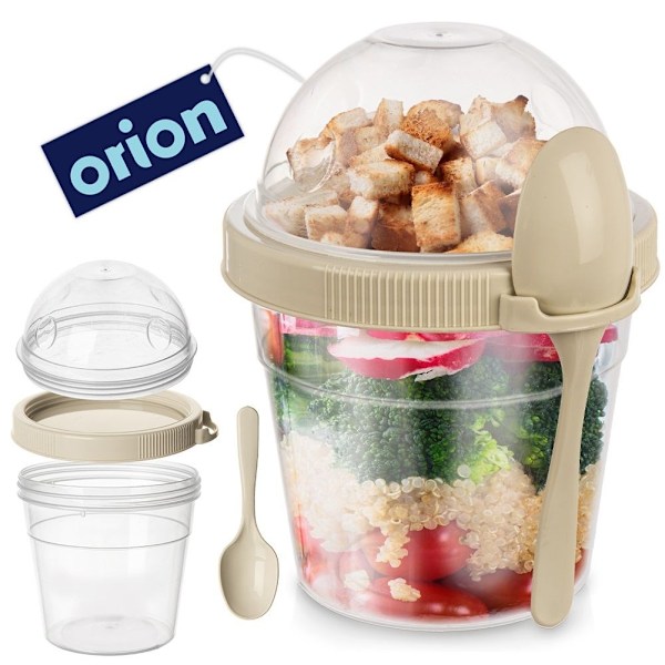 Yoghurtbehållare med Lock, Skål för Flingor och Sked