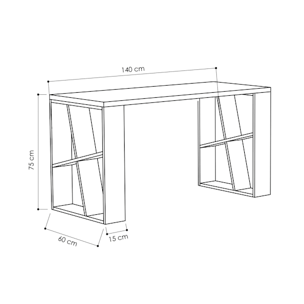 Study Desk Honey - Hvid, Eg