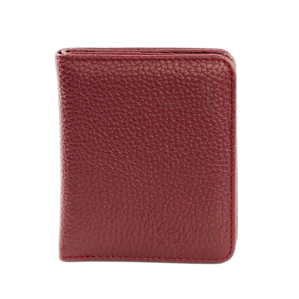 Musta kompakti lompakko aitoa nahkaa Solier SW49 BURGUNDY