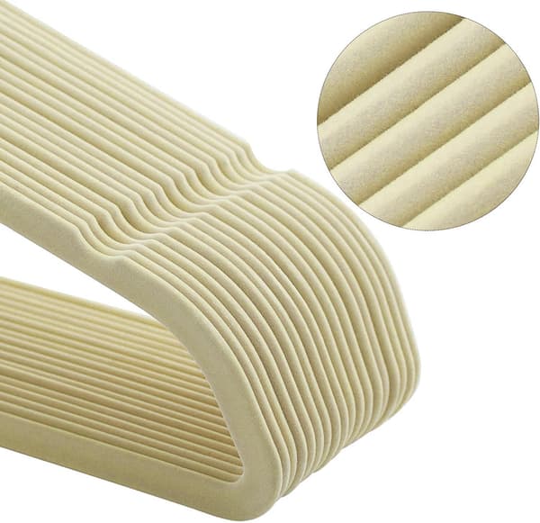 Galgar i sammet, beige, set om 20, halkfria