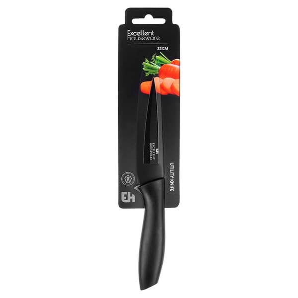 Køkkenkniv stål sort 23 cm