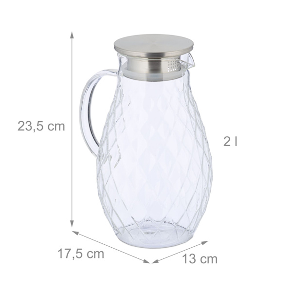 Glaskaraffel med låg 2 l