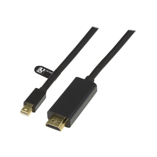 DELTACO - Video-/äänikaapeli - Mini DisplayPort (uros) - HDMI (uros) - 3 m - musta