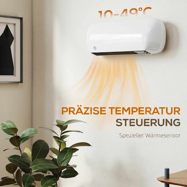Keraaminen seinälämmitin 2000 W termostaatilla ja kaukosäätimellä