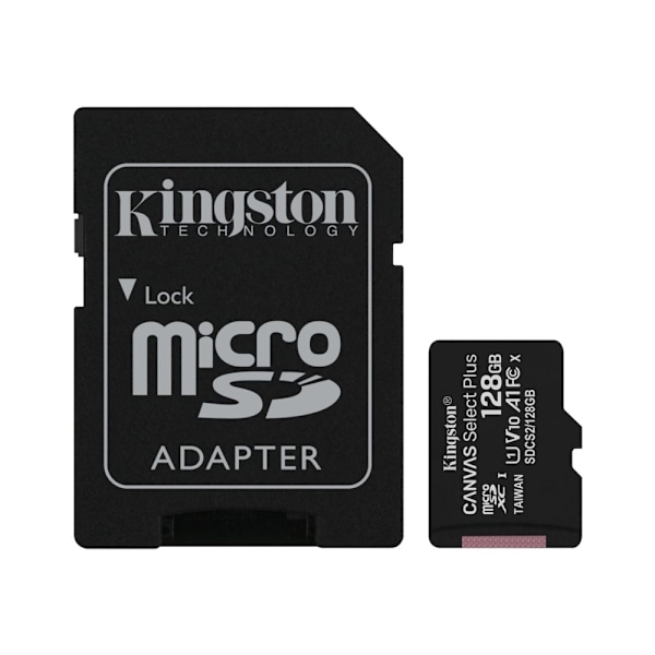 Kingston Canvas Select Plus - Flash-minneskort (microSDXC till SD-adapter inkluderad) - 128 GB