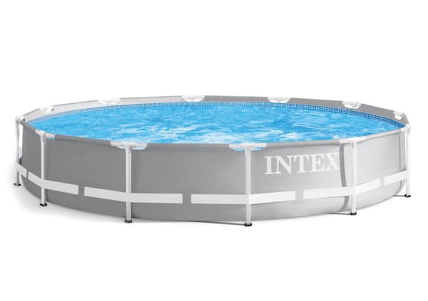 Rund trädgårdspool med ram, 366 cm diameter, 3-lagers PVC