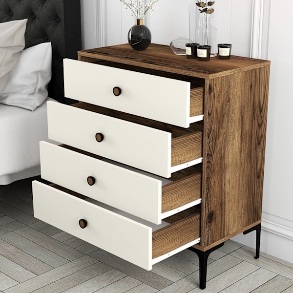 Kommode Lizbon 540 - Valnød, Creme