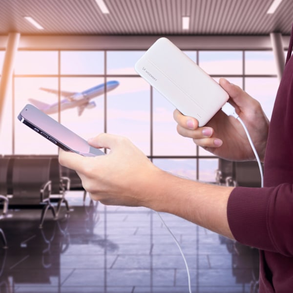 Powerbank Li-Po 10000mAh 2xUSB valkoinen