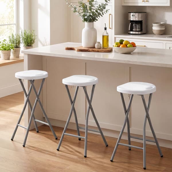 Sammenklappelig barstol med HDPE-sæde, 70 cm, hvid