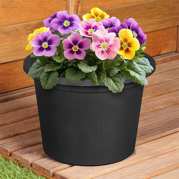 Muovinen puutarharuukku, musta, pyöreä, 27,5 cm