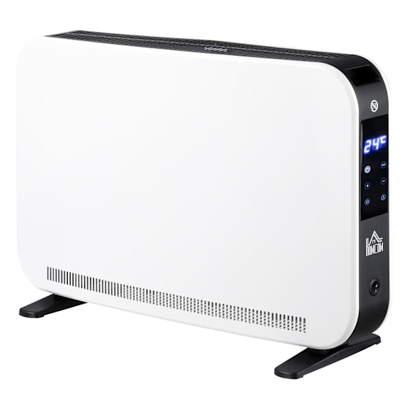 Varmeblæser Varmeblæser 2180 W Elvarmer med LED lys 3 niveauer Varm 24 timers timer Stål Hvid 60 x 18,5 x 39,5 cm for effektiv varme