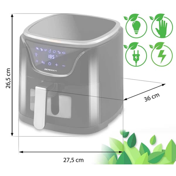 Airfryer 5L, Touchskærm, 1500W, 7 programmer