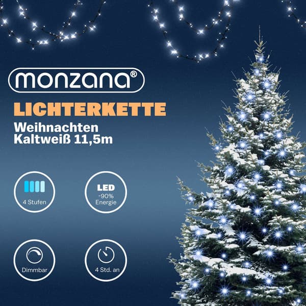 Ljusslinga, kallvit, 11,5 m, 8 lägen, timer