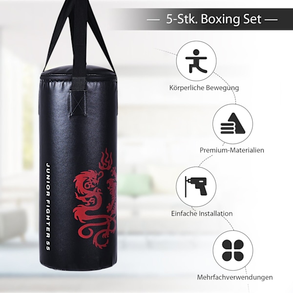 10 kg boxningssäck set med 8oz boxhandskar boxningssäck för barn boxsäck boxningssäck