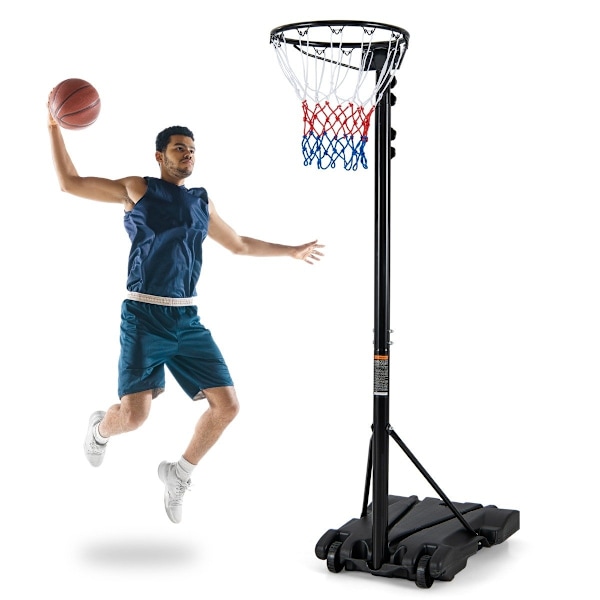 Basketkorg utomhus portabelt basketstativ 260-305cm höjdjusterbart svart