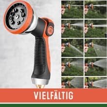 Fleksibel haveslange 22m, sort, 10 sprøjtefunktioner