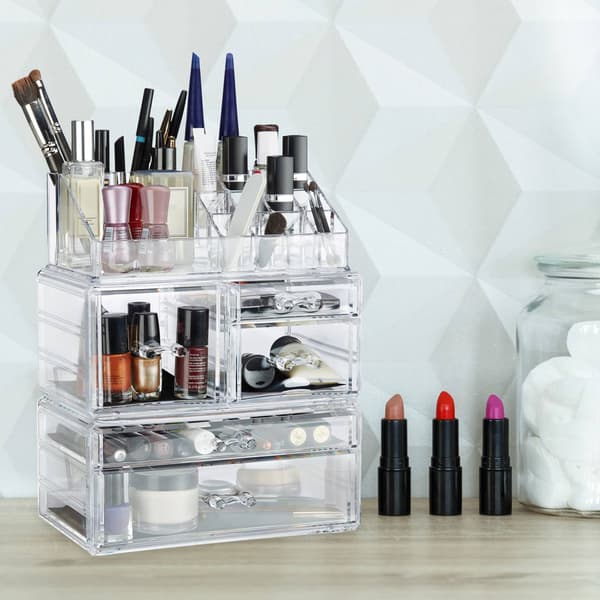 Makeup opbevaring i akryl med 21 rum