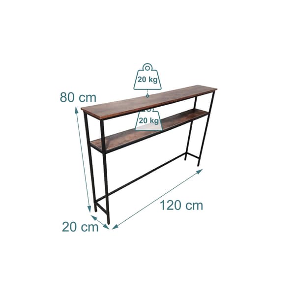 Industrielt konsolbord, 2-lags, pladsbesparende design