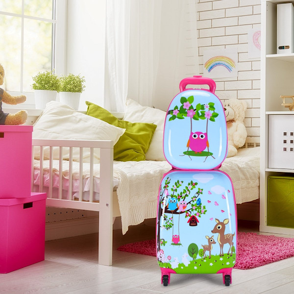 2-osainen matkalaukkusarja lasten matkatavarat 16" matkalaukku + 12" reppu