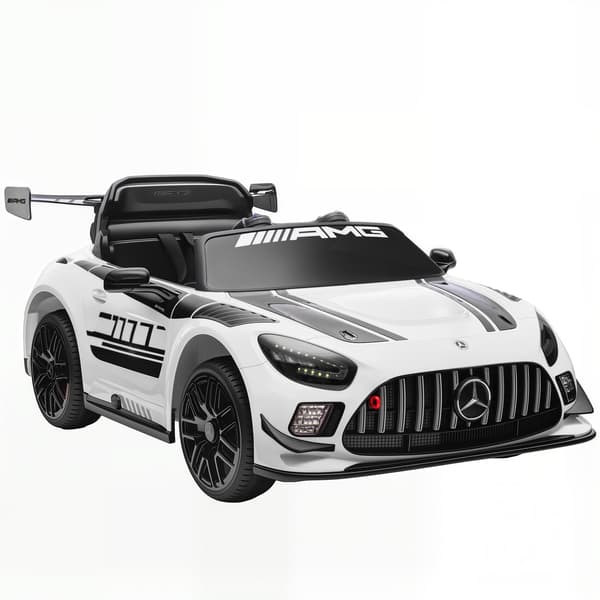 Elektrisk børnebil, 12V batteri, LED-lys, hvid