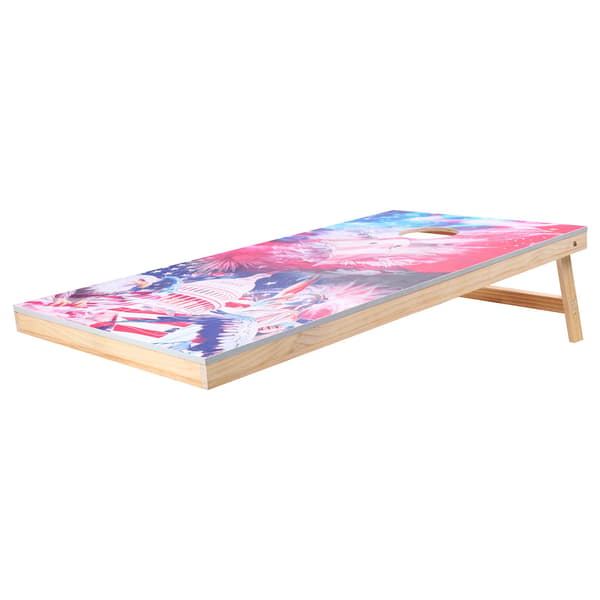 Cornhole-set 12x60 cm massiva träbrädor, 8 säckar och bärväska