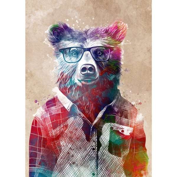 Hipster Bear - 50x70 cm