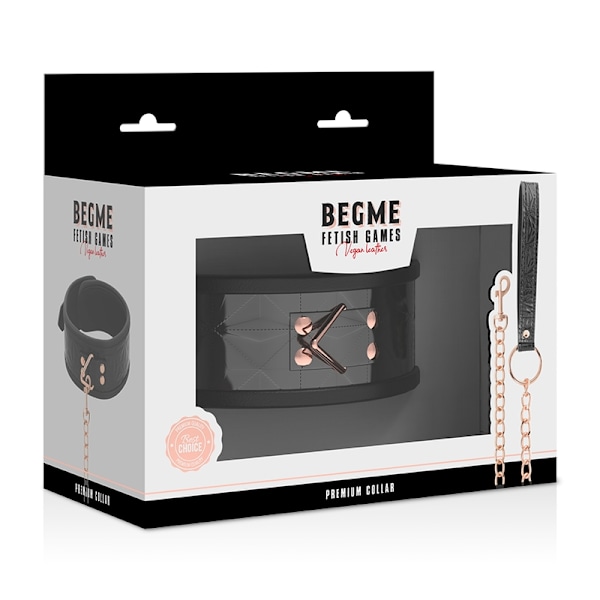 Begme - Black Edition Premium Vegansk läderkrage med neoprenfoder