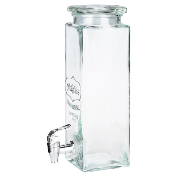 Glasdryckesdispenser med kran, 2,3 liters kapacitet