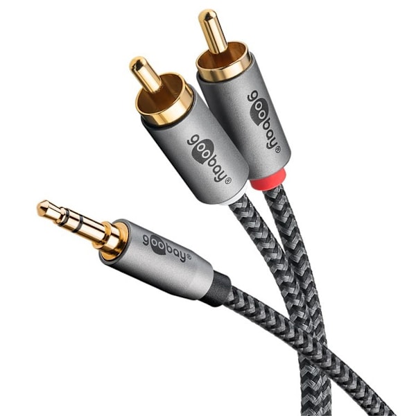 Goobay Audio sovitinkaapeli AUX, 3,5 mm liitäntä stereo RCA-liittimeen, 3 m