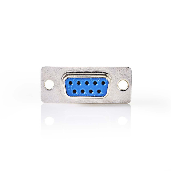 D-Sub chassimontering | D-SUB 9-Pin Hona | Silver | Låda