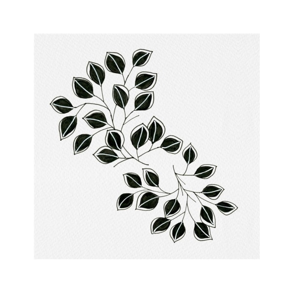 Flowing Leaves Black White - 70x100 cm