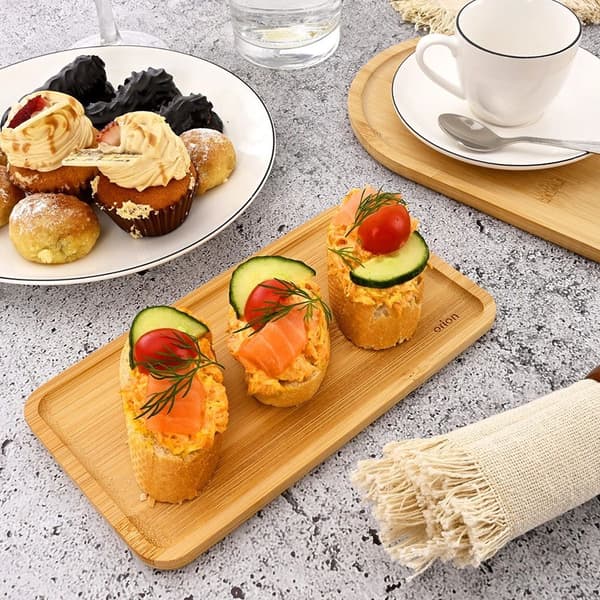 Snacksfat i bambu, rektangulärt 20x11 cm