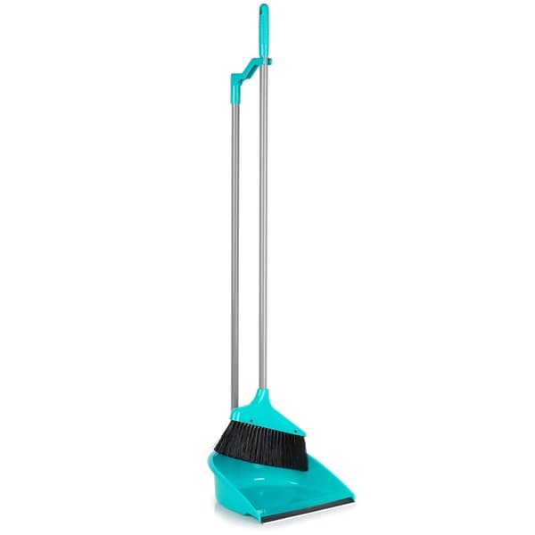 Sæt med fejebakke og børste med langt skaft – 95 cm, gummispids