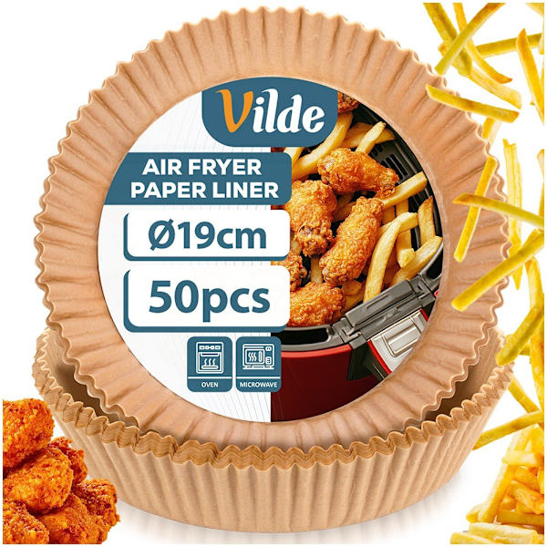 Air Fryer pappersfoder, runda, 19 cm, 50 st