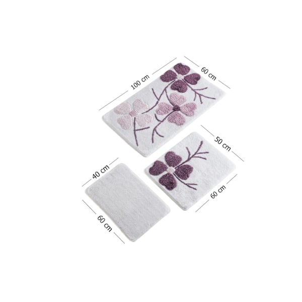 Akryl Badmatta Set (3 delar) Kircicegi - Rosa