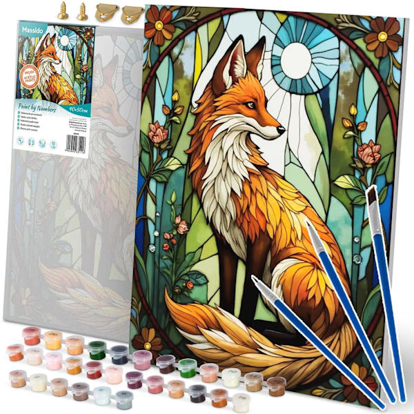 Måla efter siffror-kit – Fox Design, 40x50 cm duk
