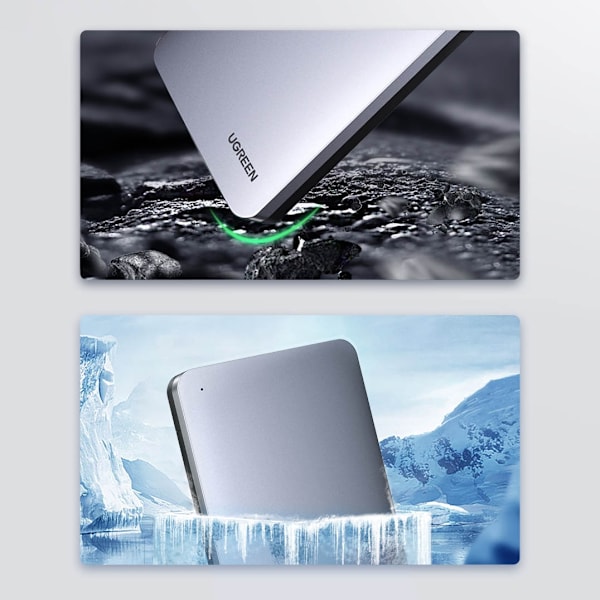 Fickfodral för 2,5'' SATA 3,0 6Gbps hårddisk + USB - USB-C-kabel 0,5m grå