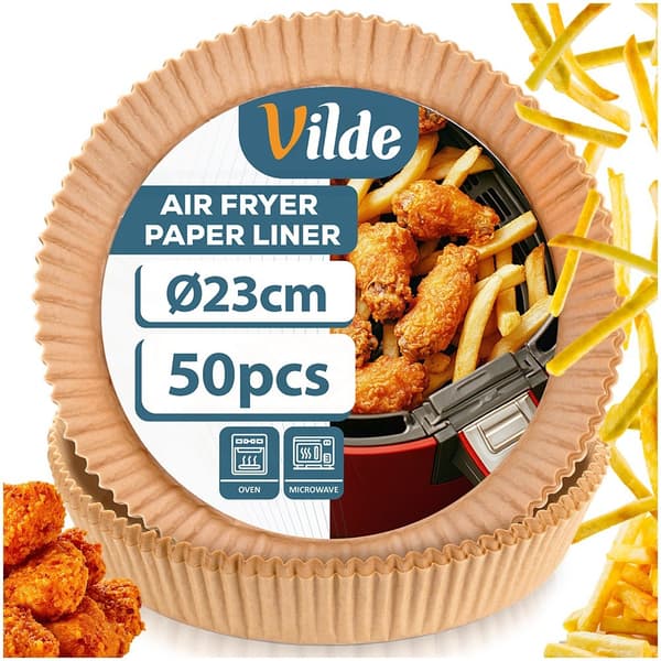 Air Fryer pappersfoder, rund, 23 cm, 50 st