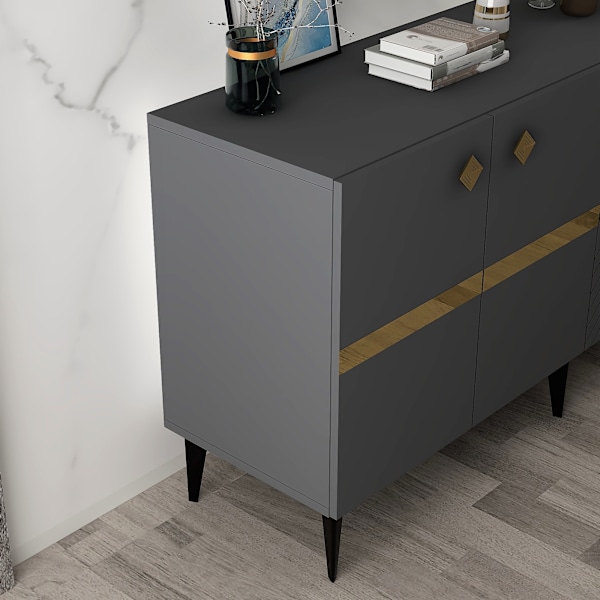 Konsol Iris - antracit, guld