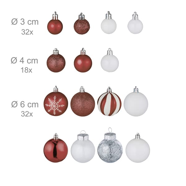 Julgransprydnader Set, 101 plastkulor