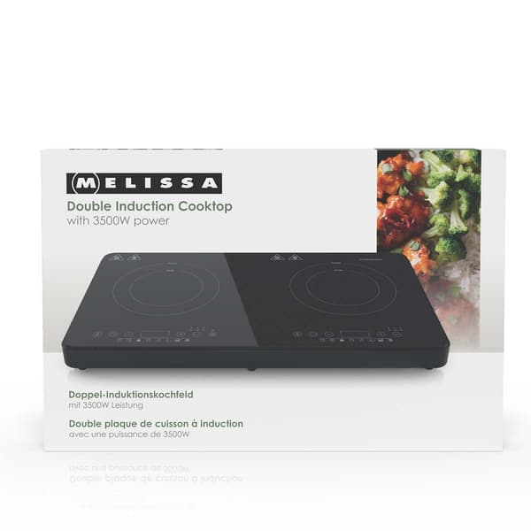Dobbelt induktionskogeplade, 3500W, 10 effektniveauer, sort