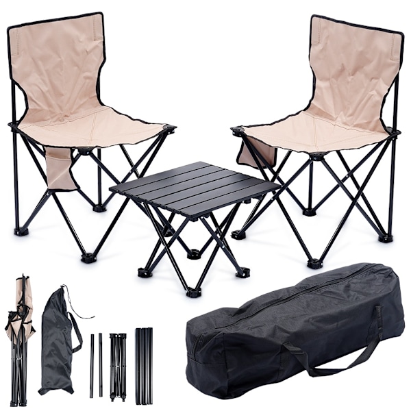 Campingstole med 3-elements bord