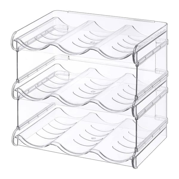 Stapelbart modulärt flaskställ – 12 flaskor, transparent