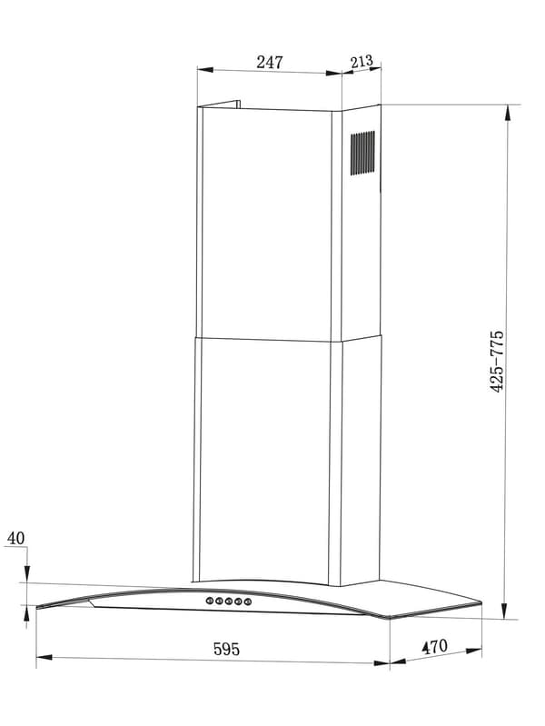 Elegant Emhætte 60 cm Berdsen BT-201